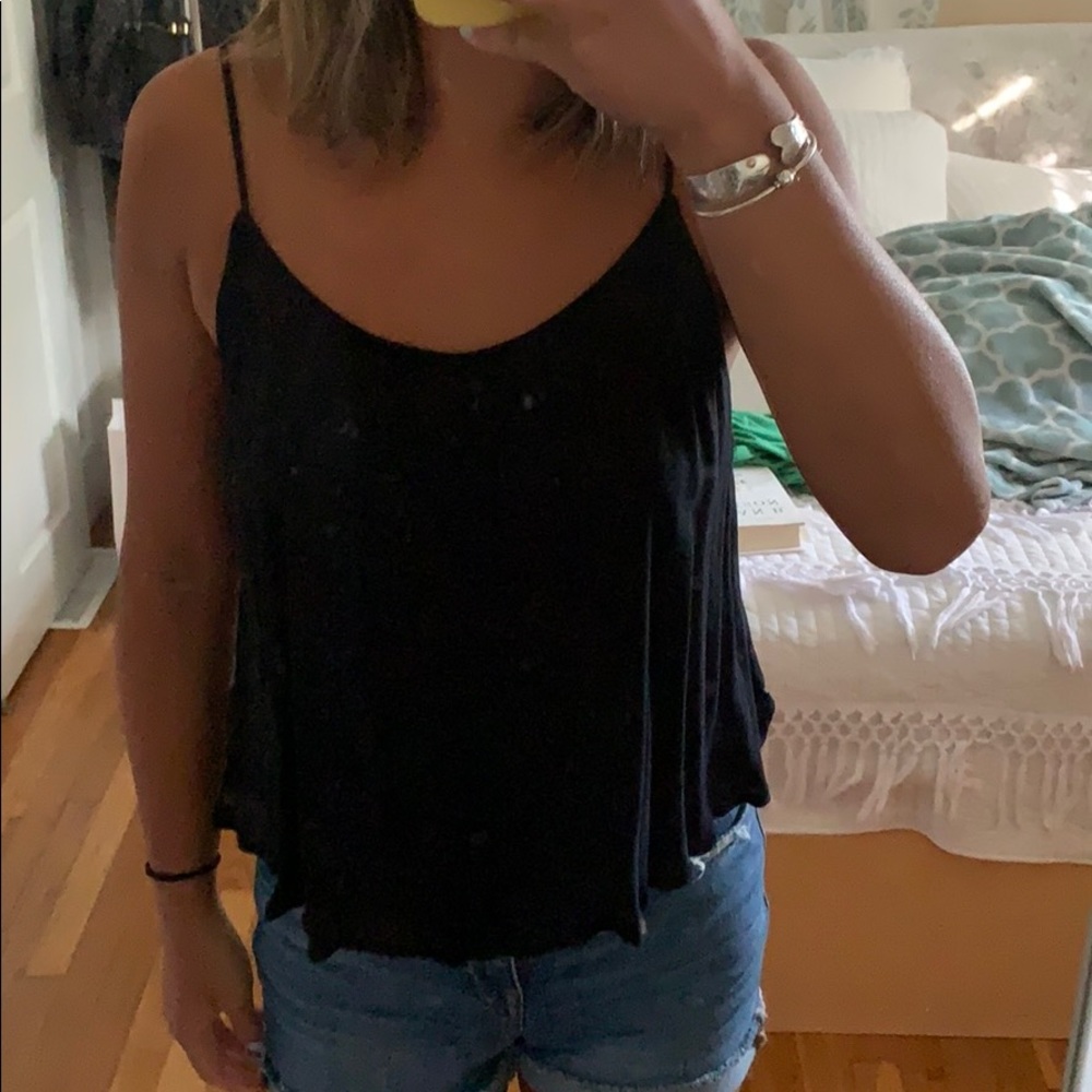 Free People black tank with ties on back
